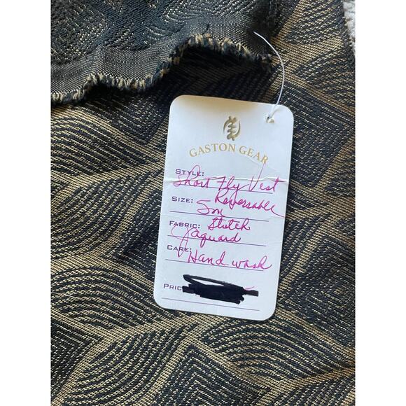 Womens Wrap Jacket Leaf Pattern Reversible Fly Vest One Size green Bronze/Black - Picture 4 of 8